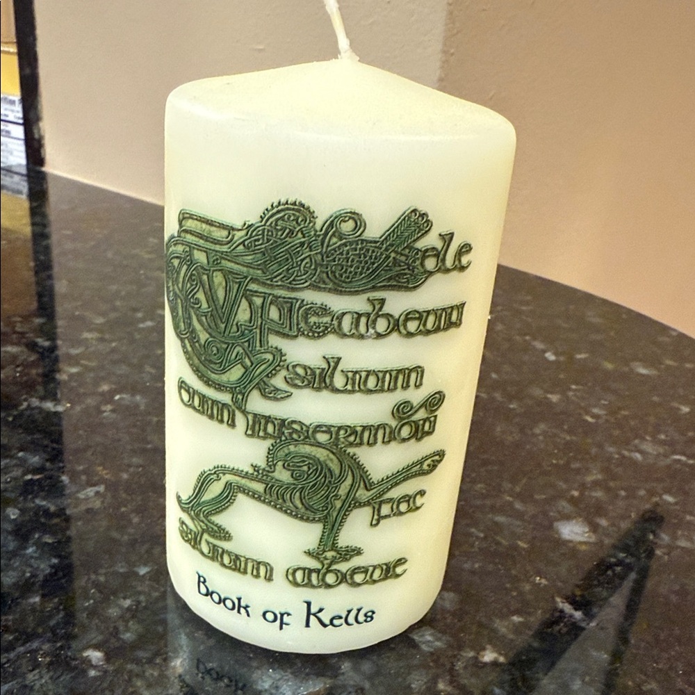 Book of Kells Cream Candle